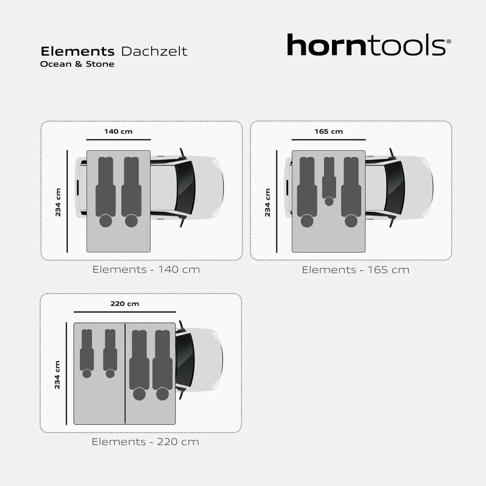 Dachzelt Elements Stone - 220cm mit Vorzelt