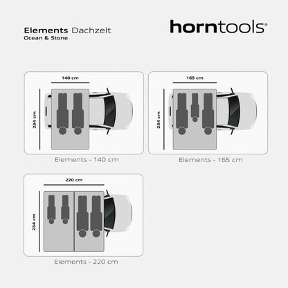 Dachzelt Elements Stone - 165cm mit Vorzelt