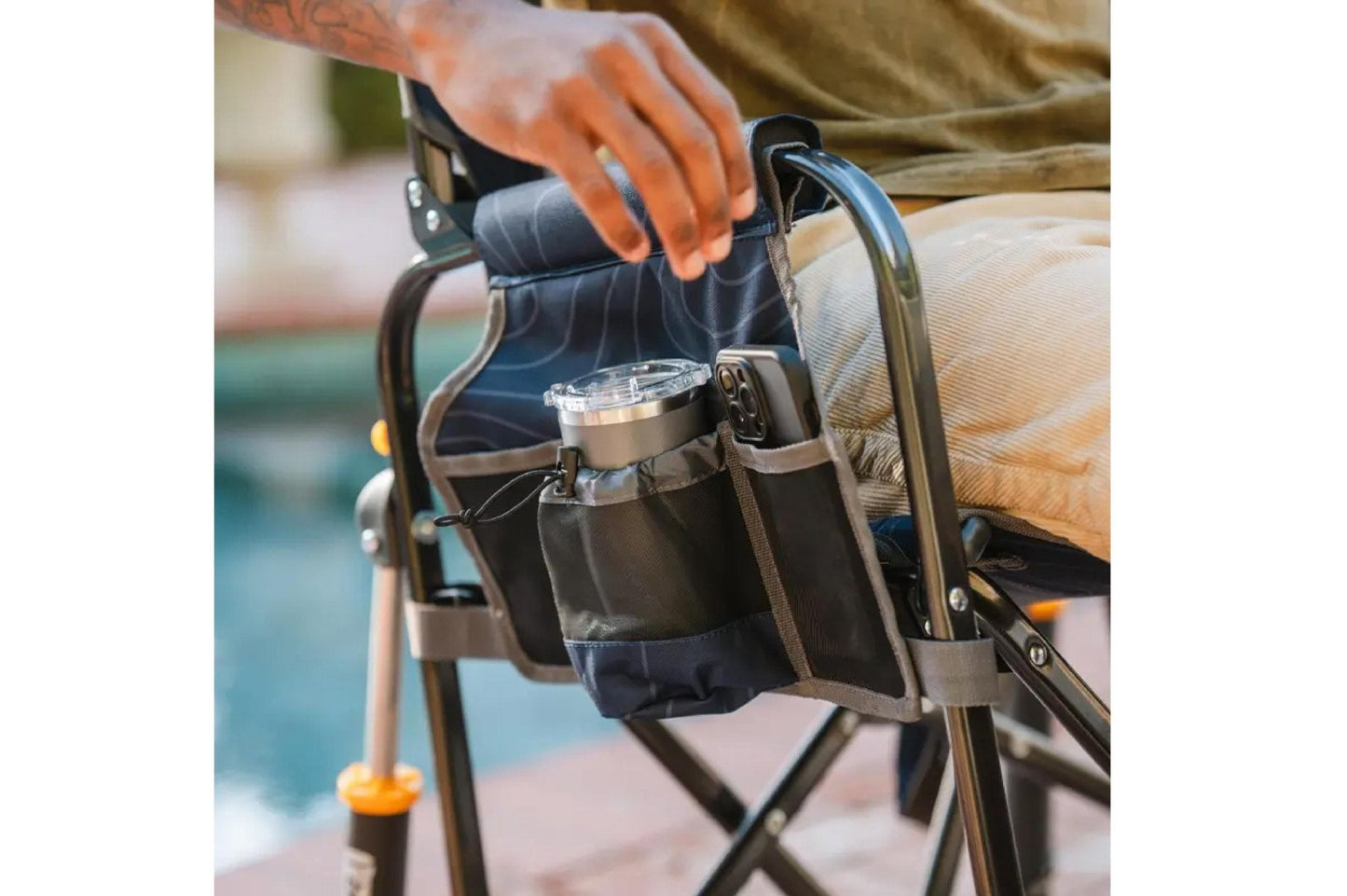 Stow Away Rocker  navy topo